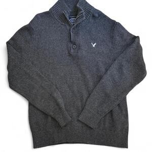 American Eagle Grey Henley Sweater